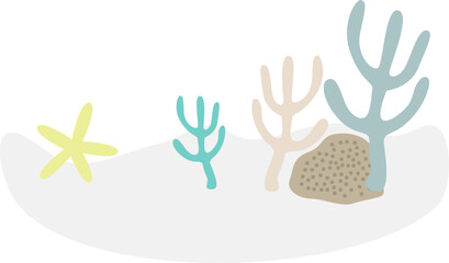 산호 생물이 있는 바닷속 배경