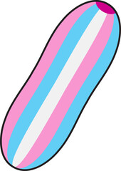 바람 빠진 삼색 비치볼 이미지