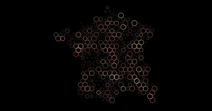 Abstract Pixel Map of France Animation