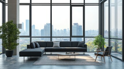 Obraz premium Modern City View Penthouse Living Room