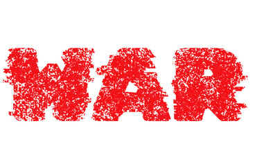 Word text War. Water colour. Banner.