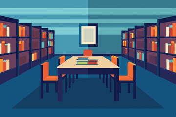 Serene Library Interior A Study Space Design Concept