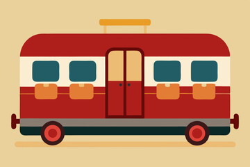 Vintage Travel Trailer Illustration Retro Caravan Design for Road Trip Adventures