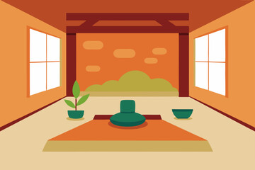 Serene Minimalist Zen Room Interior Design Tranquil Space for Meditation and Peace