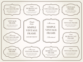 vintage frame set 5_sepia／セピアカラーのビンテージフレームとモロッカンフレームのセット