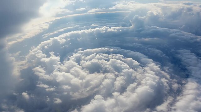 Aerial View of a Breathtaking Supercell Storm Formation with Swirling Clouds and Intense Weather