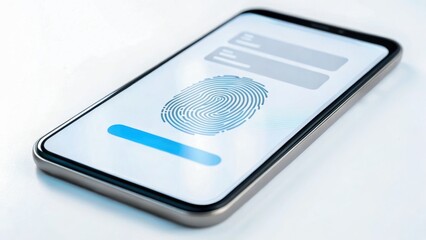 Smartphone screen showing fingerprint authentication in progress, highlighting biometric security and digital identity verification.
