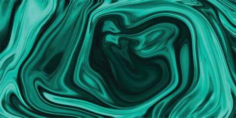 Abstract fluid art swirls in teal and dark green marbling effect for background textures and creative designs