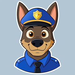 Serious Police Dog – Cartoon Mascot.