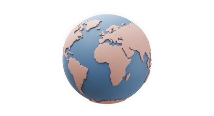 3D Render: Pastel Earth Globe - Global Concepts & World Map