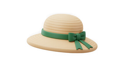 Elegant Sun Hat: 3D Render of a Stylish Summer Accessory