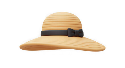 Elegant Sun Hat: 3D Render of a Stylish Summer Accessory