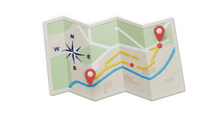 3D Folded Map: Journey Planning & Navigation Icon