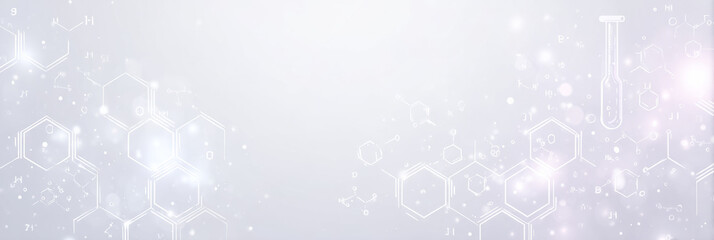 soft white background with subtle pattern of scientific icons
