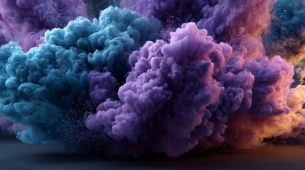 Colorful Abstract Explosion of Smoke Clouds