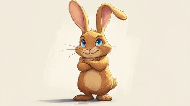 a cartoon rabbit with a yellow background and a brown rabbit, World Rabbit Day, September 27