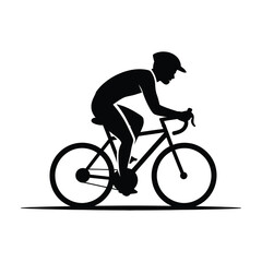 Obraz premium Silhouette of cyclist riding a bicycle