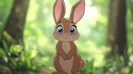 a cartoon rabbit with a green background and a brown rabbit, World Rabbit Day, September 27