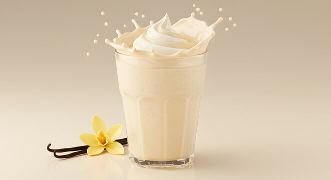 Vanilla Milkshake Splash with Vanilla Bean