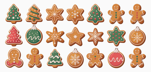Assorted Christmas Gingerbread Cookies Collection