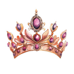 Tiara, watercolor illustration vector, isolated on a white background. © AMIDCO