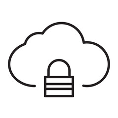 cloud padlock vector icon