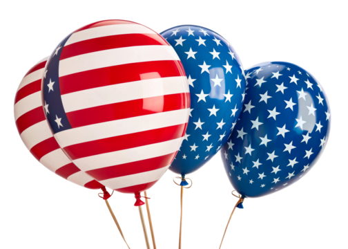 Colorful balloons with American flag design for festive occasions