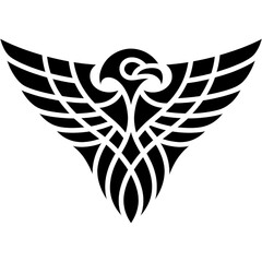 Dynamic tribal illustration of an eagle with wings spread