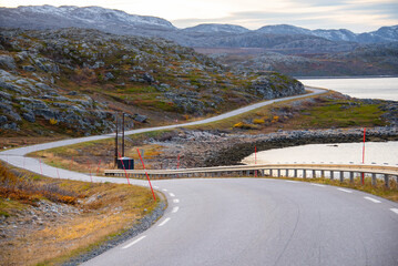 Fototapeta na wymiar County Road fv 355 to Bugoynes - Norway