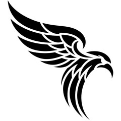 Sleek tribal depiction of an eagle in flight