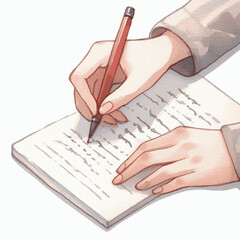 Quill Drift hand writing isolated watercolor vector illustration svg