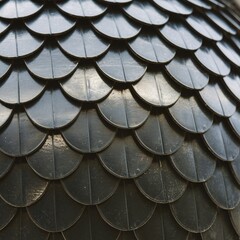 Close-up of a textured black scales surface, creating a modern and stylish visual appeal.