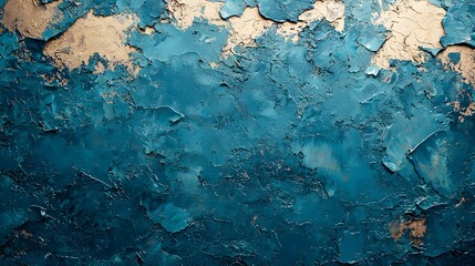 Abstract Blue Paint on Wall