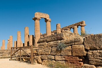 The Temple of Juno (Tempio di Giunone) was built in the 5th century BC in the Valley of the Temples, Agrigento. Today a UNESCO World Heritage Site in Sicily. Italy. Europe.
