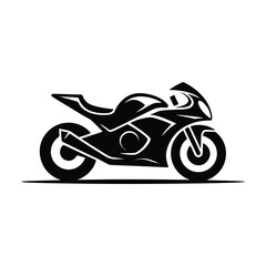 Obraz premium Black silhouette of a sportbike motorcycle