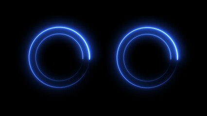 Two circles neon Motion Design Color Blue