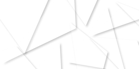 Abstract background with liens and triangles shape on white background. White and grey geometric overlapping rectangle pattern Geometric background soft shadows as patten ..White polygon textured .