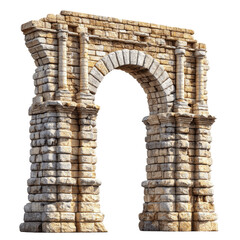 Obraz premium Ancient Roman Archway Ruins - Isolated on White