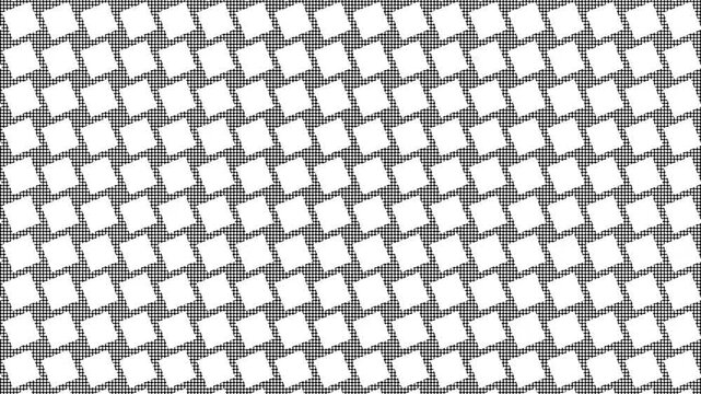 Seamless black and white checkerboard diamond loop, Geometric abstract pattern animation