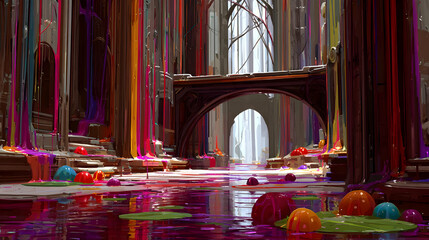 storm of glowing textures and synthetic digital paint smears
