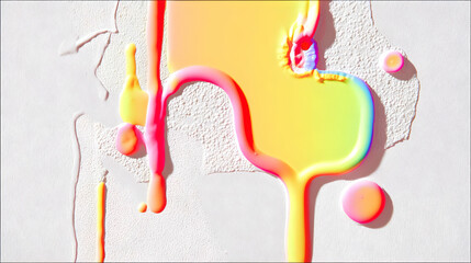surface with AI-generated color leaks and synthetic pigment clusters