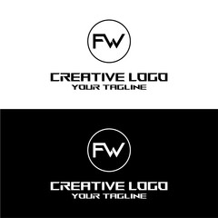 creative letter logo fw design vector