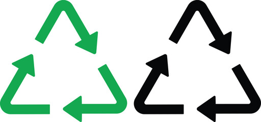 Recycle symbols. Recycling arrow icons. Reusing symbols. Recycling label. Recycling icon set. isolated on white background. reuse and reduce icons
