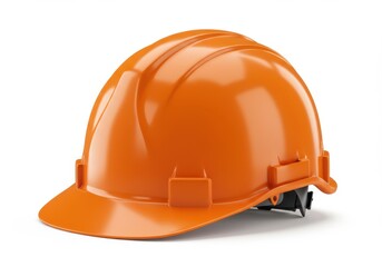 Fototapeta premium Orange hard hat for construction or industrial safety