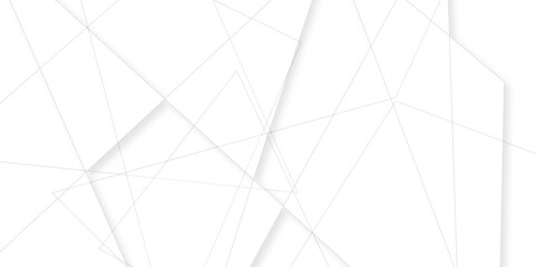 Abstract background with liens and triangles shape on white background. White and grey geometric overlapping rectangle pattern Geometric background soft shadows as patten ..White polygon textured .