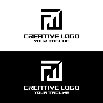 creative letter logo fw design vector