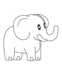 Obraz premium Cartoon Elephant Line Drawing