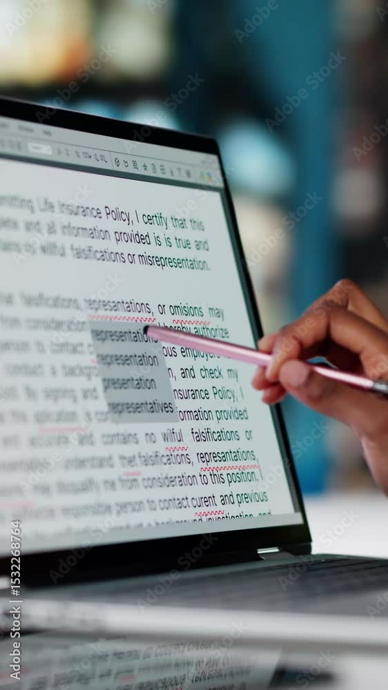 Aufkleber Editing And Proofreading Script On Computer