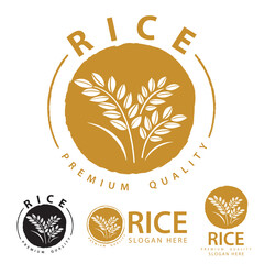 Rice. Logo design template vector illustration.