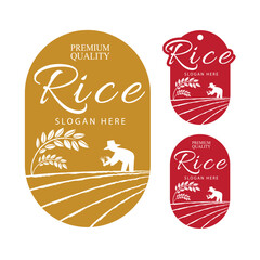Rice. Logo design template vector illustration.